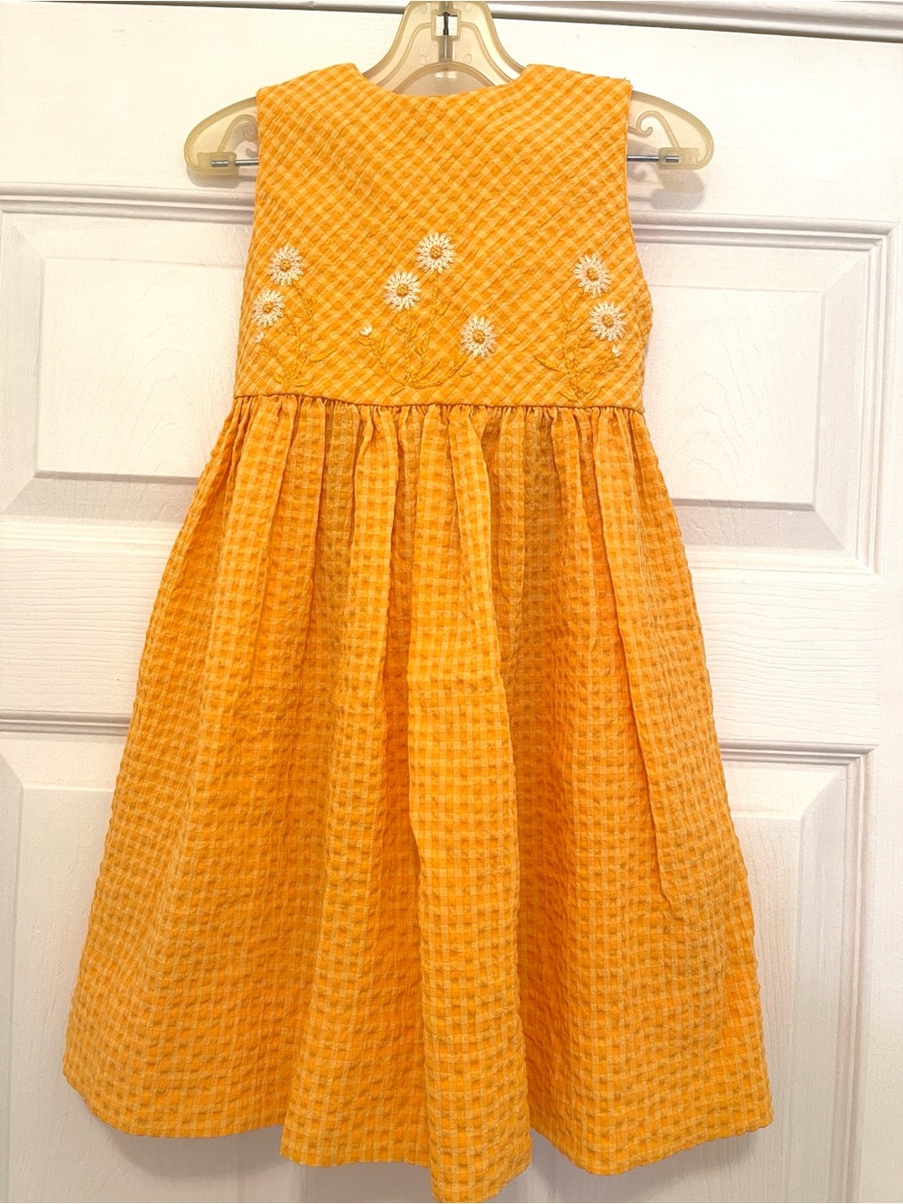 Sarah Louise Yellow and Orange Gingham Dress, size 4
